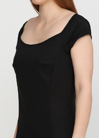 Черное коктейльное платье Ralph Lauren однотонное