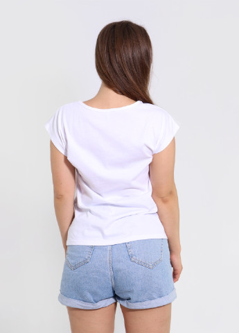 Белая летняя футболка женская с принтом NEL