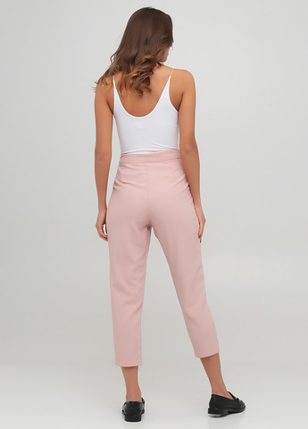 Розовые кэжуал летние укороченные, зауженные брюки Bebe Plus