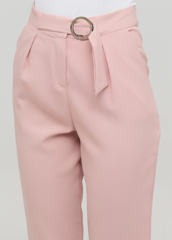 Розовые кэжуал летние укороченные, зауженные брюки Bebe Plus