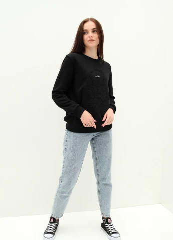 Черный свитшот PEPPER MINT однотонный (254101482)