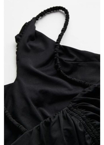 Чорна коктейльна, вечірня сукня з відкритою спиною H&M однотонна