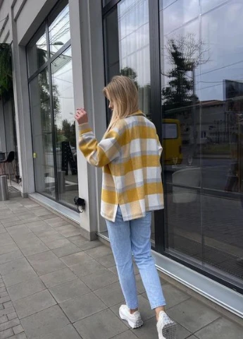 Жовта демісезонна куртка-сорочка No Brand