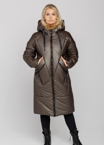 Кофейная зимняя куртка-пальто климента MioRichi