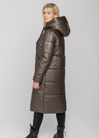 Кофейная зимняя куртка-пальто климента MioRichi