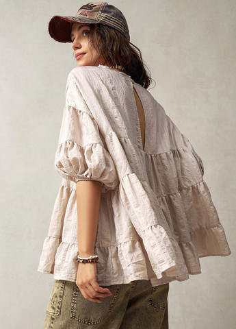 Светло-бежевая блуза SHEIN