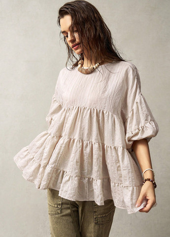 Светло-бежевая блуза SHEIN