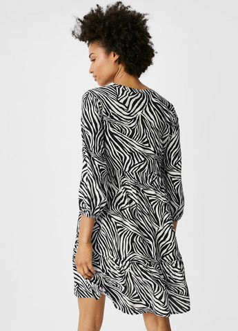 Черно-белое кэжуал платье C&A зебра