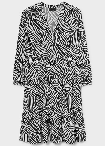Черно-белое кэжуал платье C&A зебра