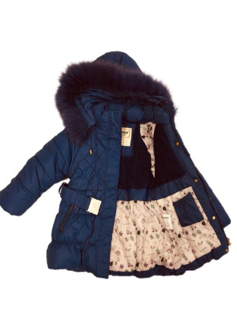 Синє Пальто зимове для дівчинки Ohccmith