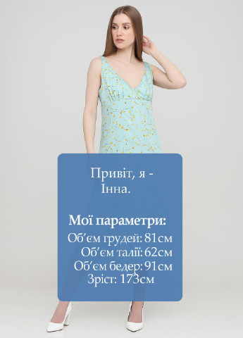 Мятное кэжуал платье платье-комбинация Zephyros с цветочным принтом