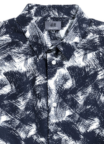 Сорочка H&M абстрактна темно-синя кежуал