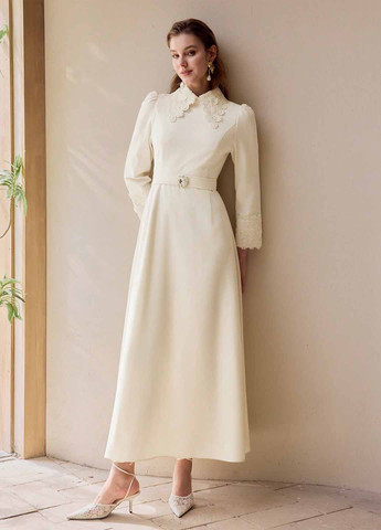 Кремова святковий сукня кльош SHEIN однотонна