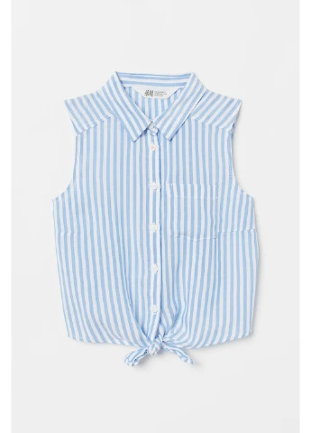 Белая в полоску блузка H&M летняя
