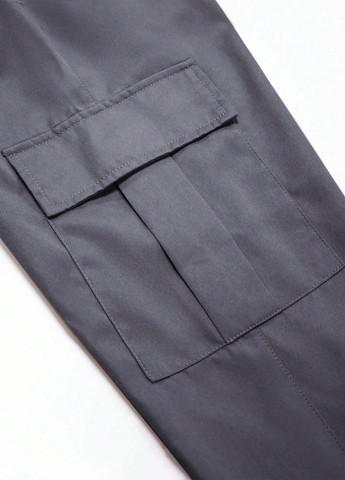 Серые кэжуал демисезонные брюки прямые SHEIN