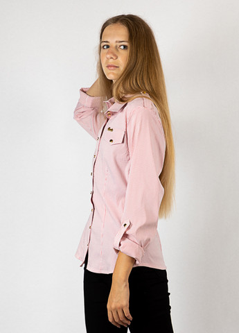 Светло-розовая кэжуал рубашка в полоску Time of Style