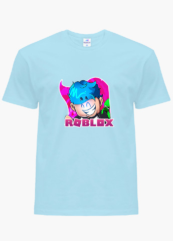 Голубая демисезонная футболка детская роблокс (roblox)(9224-1223) MobiPrint