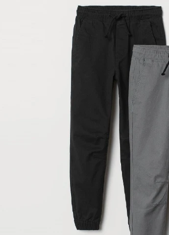 Черные кэжуал демисезонные брюки H&M