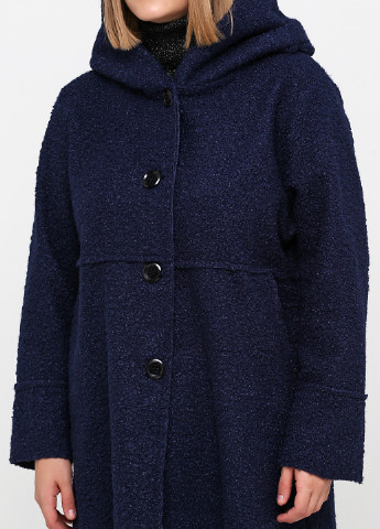 Темно-синее демисезонное Пальто однобортное Made in Italy