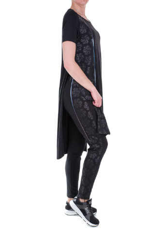 Черное кэжуал платье ARMANI EA7 с цветочным принтом
