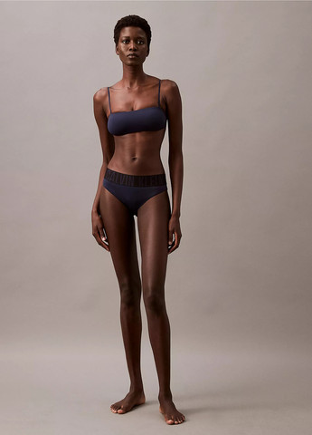 Тёмно-синий топ бюстгальтер Calvin Klein без косточек полиамид