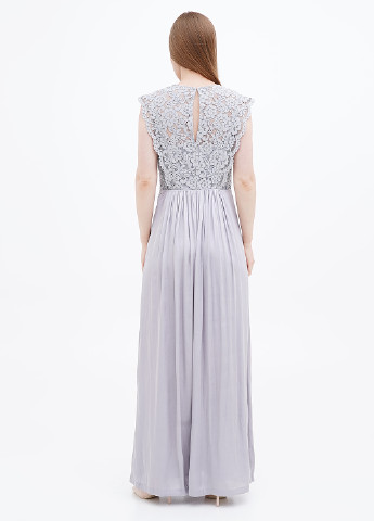 Светло-серое вечернее платье клеш, в стиле ампир H&M однотонное