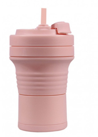 Складная кружка 550 мл, eco cup с карабином и трубочкой, розовая More (253888726)