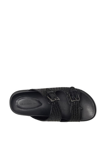 Черные шлепанцы Calvin Klein с пряжкой, плетение