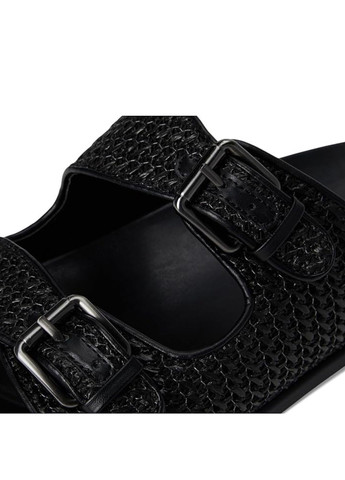 Черные шлепанцы Calvin Klein с пряжкой, плетение