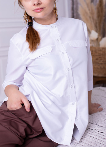 Белая демисезонная блуза Simple Wear