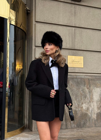 Черный женский жакет No Brand однотонный - демисезонный