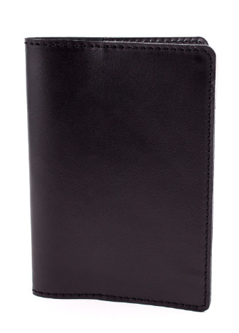 Кожаная обложка на паспорт Crez (черная гладкая) HandyCover однотонные чёрные деловые