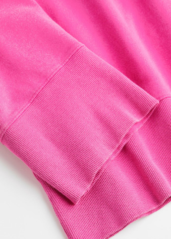 Свитшот H&M - крой однотонный розовый кэжуал - (254974372)