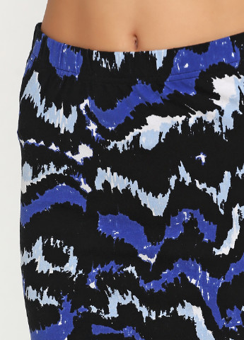 Темно-синяя кэжуал с абстрактным узором юбка Colours а-силуэта (трапеция)