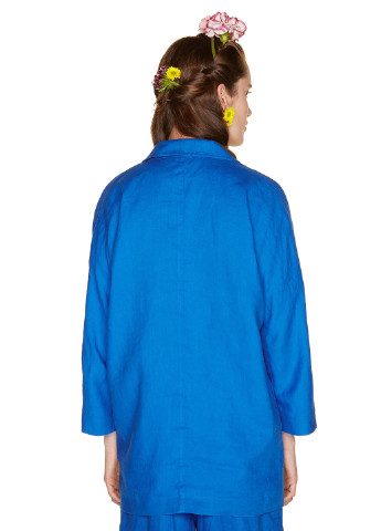 Синий женский пиджак United Colors of Benetton однотонный - демисезонный