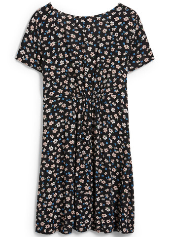 Черное кэжуал платье клеш C&A с цветочным принтом