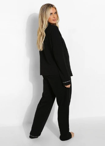 Чорна всесезон піжама для вагітних (сорочка, штани) сорочка + брюки Boohoo