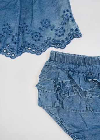 Синій літній комплект блуза з шортами Primark