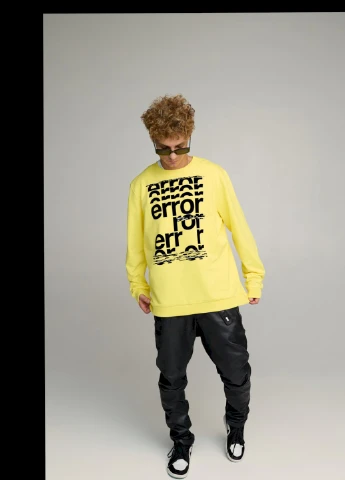 Жовтий свитшот мужской oversize /no flis/ YAPPI малюнок (254557395)