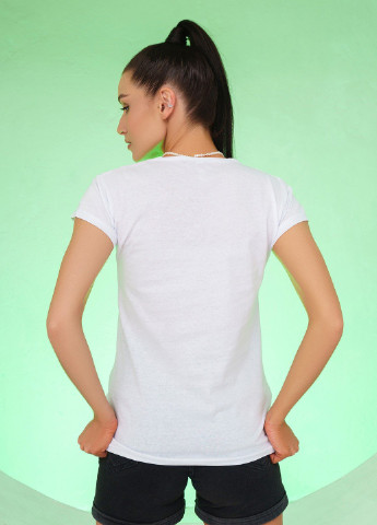 Біла всесезон футболка жіноча з коротким рукавом ISSA PLUS WN20-251
