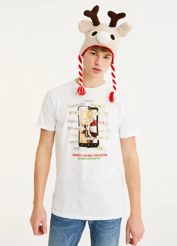 Белая футболка Pull & Bear