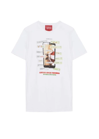 Белая футболка Pull & Bear