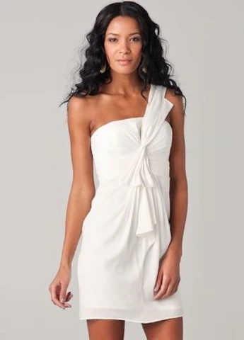 Молочное коктейльное платье BCBGMAXAZRIA однотонное