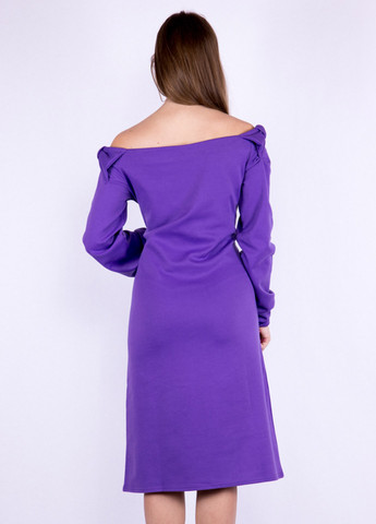 Фиолетовое кэжуал платье с открытыми плечами Time of Style однотонное