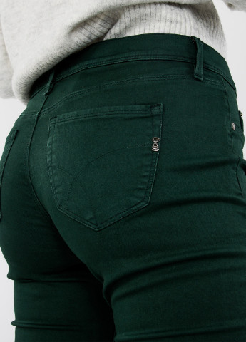 Темно-зеленые джинсовые демисезонные зауженные брюки Gas