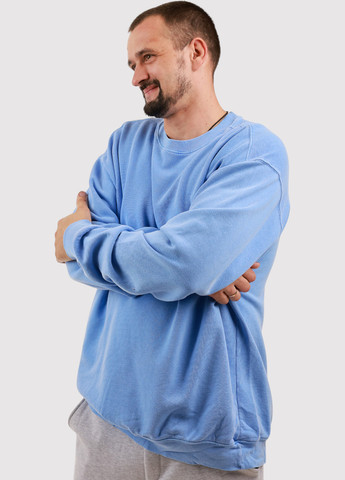 Голубой свитшот Blue 84 однотонный без декора (361422136)