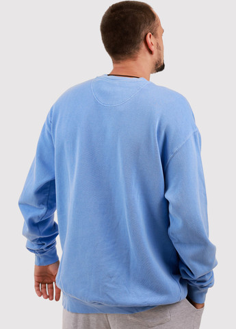 Голубой свитшот Blue 84 однотонный без декора (361422136)