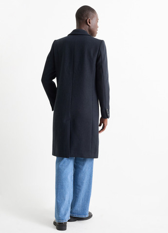 Темно-синє зимнє Пальто однобортне C&A