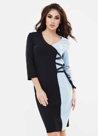Черное коктейльное платье New Style однотонное