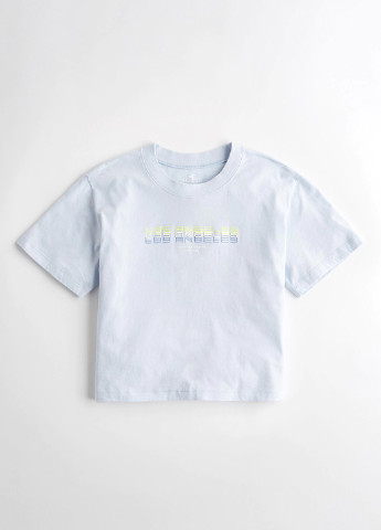 Светло-голубая летняя футболка Hollister